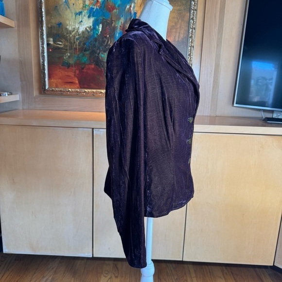 Jon Crush Textured Velvet and Silk Purple Iridescent Blazer - Picture 12 of 12